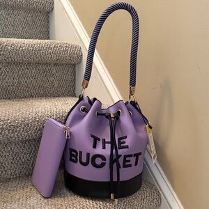 Lavender 'The Bucket' Drawstring Shoulder Bag with Pouch